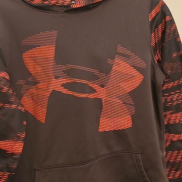 Under Armour Youth Coldgear Red & Gray Pullover Hoodie Size XL - Picture 2 of 8
